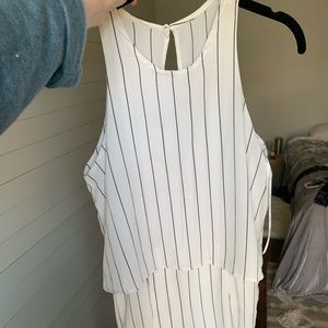 White stripped Romper